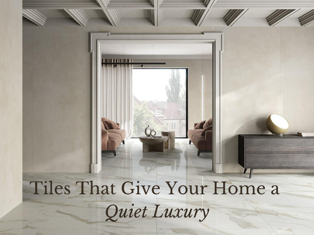 Assorted tiles from Tile Savvy showcasing various colors, patterns, and textures, arranged neatly with the Tile Savvy logo and the text "Browse Our Tiles."